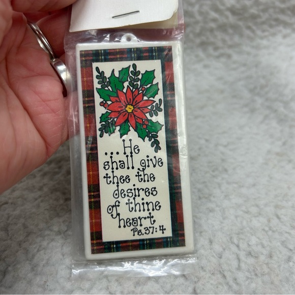 3 Praise Christmas ornaments plastic 4" Jesus is the reason vintage bag #2 - Picture 11 of 12